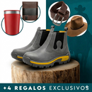 Kit de Bota Masculina Adventure de Cuero Legítimo y Suela Antideslizante +4 REGALOS: Billetera, Sombrero, Cinturón y Vaso Térmico
